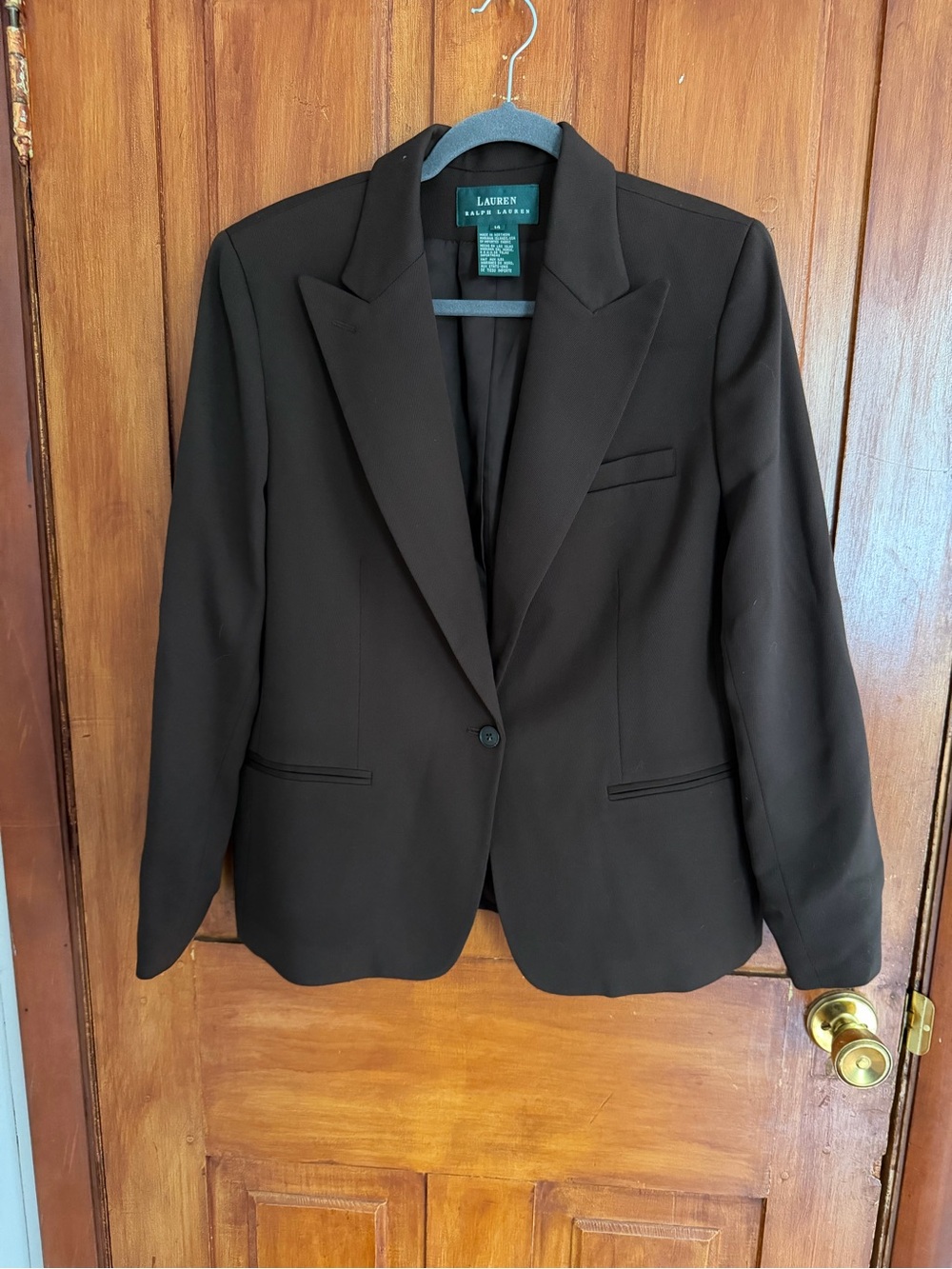 Ralph Lauren Brown Single-Button Tailored Blazer